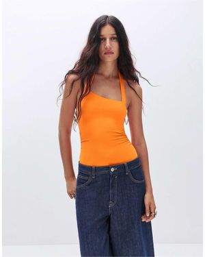 Pull&Bear – asymmetrischer polyamid-body - Orange
