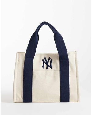 KTZ Bolso Tote Pequeño Con Asa Larga Y Diseño De Los Ny Yankees De -Blanco - Azul