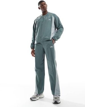 Bershka Retro Sport Panelled Co-Ord Jogger - Blue