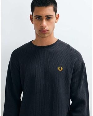 Fred Perry Jersey Texturizado En Oscuro - Azul