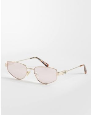 Quay Quay Hit Single Geometric Metal Sunglasses - Natural