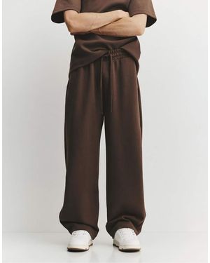 Pull&Bear Interlock Balloon Tracksuit Bottoms - Brown