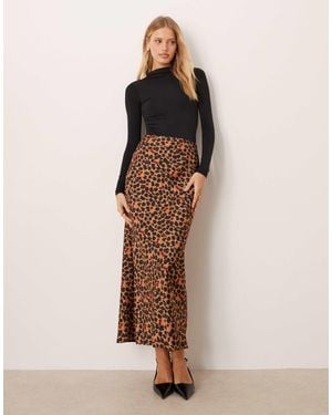 Never Fully Dressed Dorris Satin Maxi Skirt - Brown