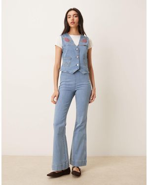 Wrangler X Lainey Wilson Stretch Flare Co-ord Jeans - Blue