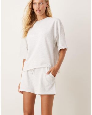 Jdy – schwere jersey-shorts - Weiß