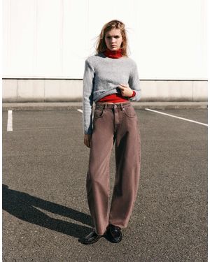 Pull&Bear Jean ballon taille mi-haute - Marron