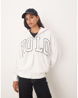 Polo Ralph Lauren Logo Full Zip Hoodie - White