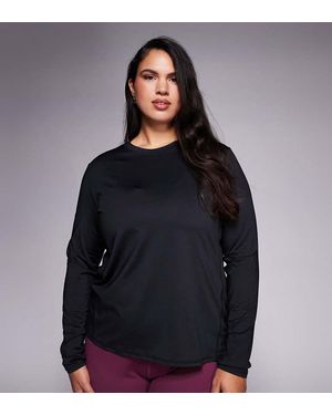 4505 Curve Icon Active Quick Dry Long Sleeve Running Top - Black
