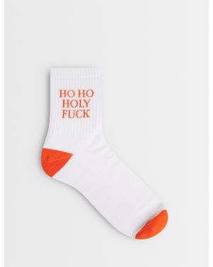 ASOS Sokken Met Kerstscheldwoordprint - Wit