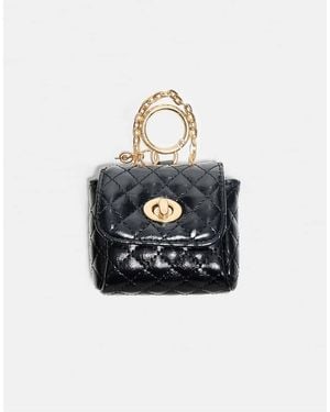 Stradivarius Mini Borsa Trapuntata Con Charm Nera - Blu