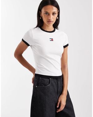 Tommy Hilfiger Slim Rib Ringer T-shirt - White