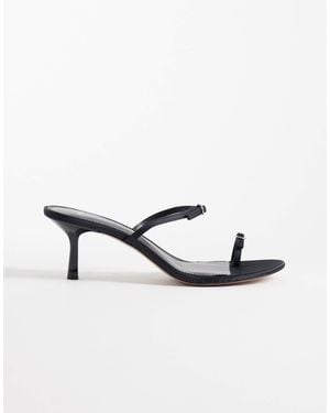 Mango Minimal Heeled Sandals With Buckles - Metallic