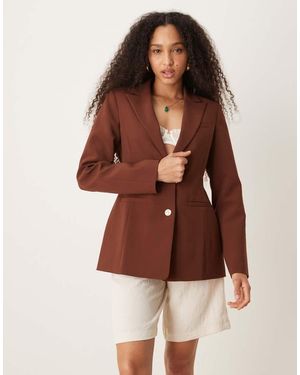 ASOS Blazer Met Voorgevormde Heupen - Bruin