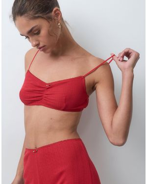 ASOS Lounge Pointelle Bralet - Red
