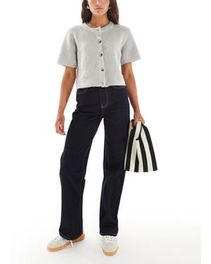 Miss Selfridge Blanket Stitch Pocket Straight Leg Jean - White