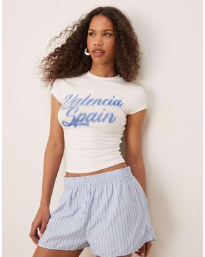 ASOS Camiseta Con Diseño Encogido Y Estampado Gráfico "Valencia Spain" De -Blanco