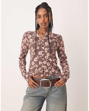Free People Tilly Long Sleeve Printed Top - Red
