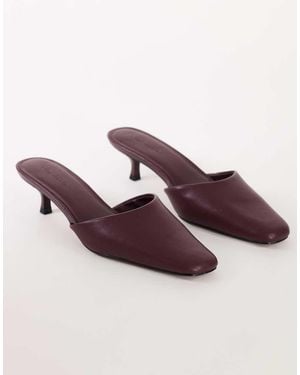 TOPSHOP Arthur Rounded Toe Mid Heel Mule - Purple
