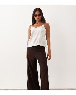 JDY Petite Losvallende Broek Met Textuur - Wit