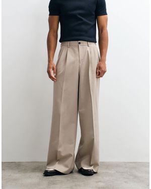 ASOS Tailored Loose Leg Pants With Double Pleats - Multicolor
