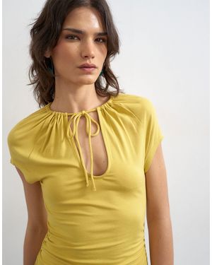 TOPSHOP Keyhole Detail Top - Gray