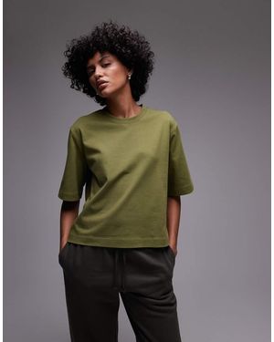 ARKET Camiseta De Corte Cuadrado De Tejido Grueso De - Verde
