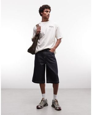 ASOS Longer Length Denim Jorts - White