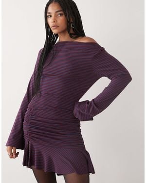 Collusion Long Sleeve Mini Dress - Purple
