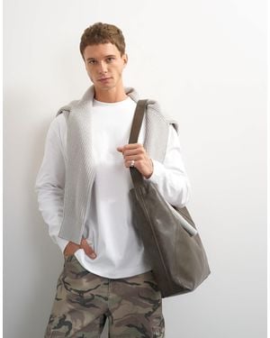 TOPMAN Relaxed Fit Long Sleeve T-shirt - Gray