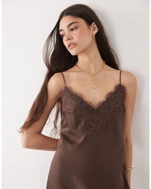 Abercrombie & Fitch – satin-minikleid - Braun