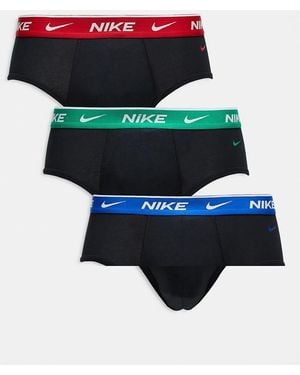 Nike Everyday Cotton Stretch 3 Pack Hip Briefs - Blue