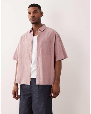 ASOS Oversized Seersucker Shirt - Pink