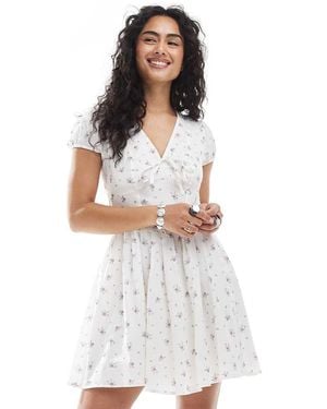 New Look Corset Detail Tea Dress - White