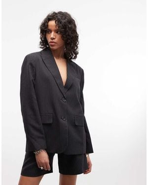 Collusion Blazer Oversize Gessato - Grigio