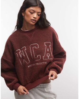 ASOS Weekend collective sweatshirt mit fledermausärmeln und wca-grafik - Rot