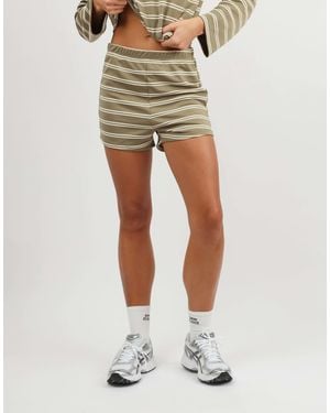 SIMMI Melissa Thin Stripe Mini Shorts - Natural