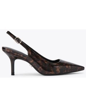 Carvela Kurt Geiger Spirit Leopard-Print Faux Patent-Leather Slingback Courts - Multicolour