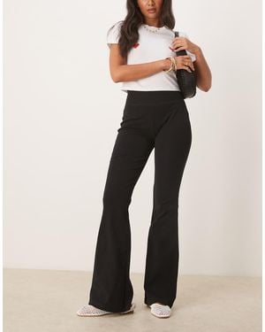 Pimkie High Waisted Jersey Flare Trouser - Black