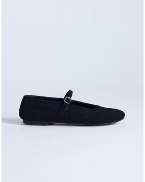TOPSHOP Bonnie Real Suede Woven Ballet - Blue