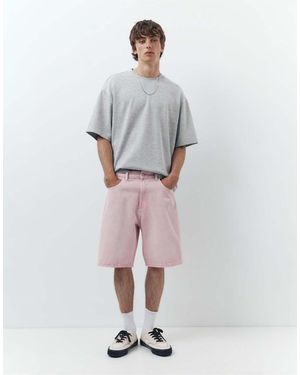 Pull&Bear baggy Denim Bermuda Shorts - Grey