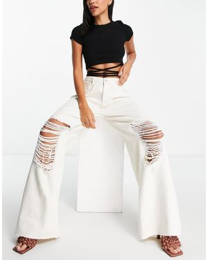 Missguided – boyfriend-jeans - Weiß