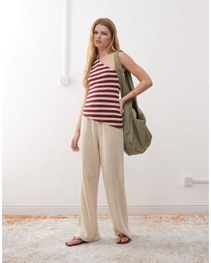 Collusion Asymmetric One Shoulder Stripe Top - Pink