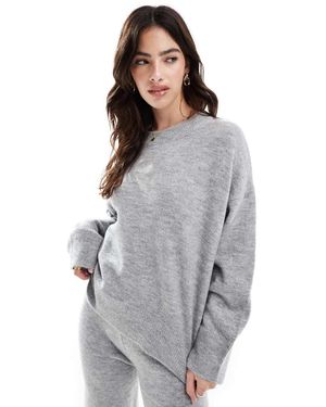 ASOS Jersey De Corte Cuadrado Con Cuello Redondo De (Parte De Un Conjunto) - Gris