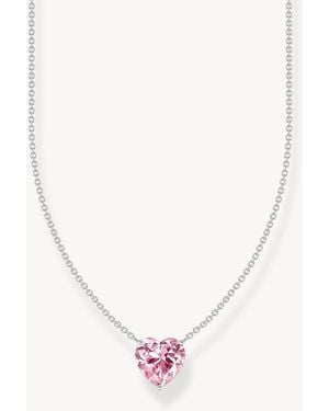 Thomas Sabo Collar Plateado Y Rosa Con Colgante En Forma De Corazón De