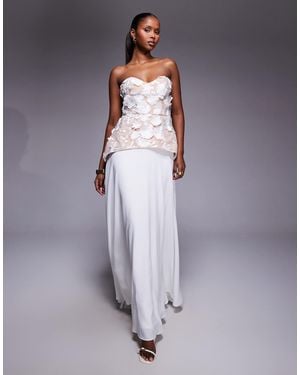 Jarlo Kay Floral Lace Bustier Maxi Dress - Purple