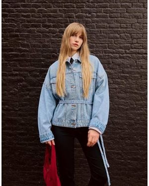 Bershka Oversize Denim Jacket - Blue