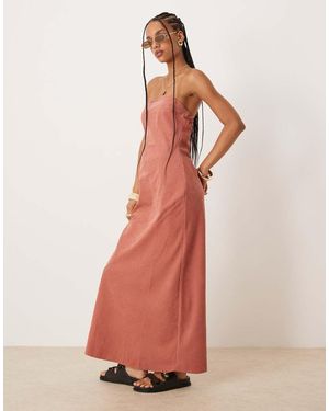 ASOS Vestito Lungo A Fascia Color Terracotta - Rosa