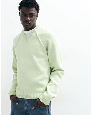 ASOS Knitted Relaxed V-neck Jumper - Green