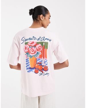 JJXX Oversized T-shirt With Flower Back Print - White
