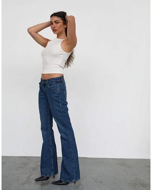 Motel Rigid Low Rise Flare Jeans - Blue